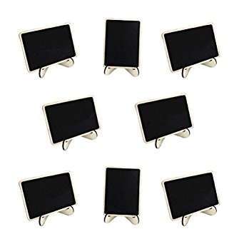 BESTOYARD 10pcs Mini Rectangle Chalkboards with Support for Message Board Signs Wedding Place Cards Party Favors