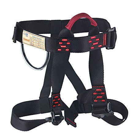 Thicken Climbing Harness, Oumers Protect Waist Thigh Safety Harness, Wider Half Body Harness for Rock Climbing Mountaineering Caving Expanding Training Women Men Child Belts Rappelling Equip