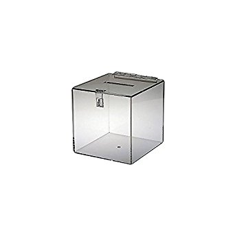 Clear Solutions 8760 Acrylic Donation / Suggestion Box with Clasp