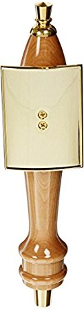 Taphandles STK05-0027-0 Medium Pub Tap Handle, Gold Rectangular Shield, 11.25