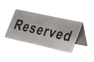 Reserved Signs Stainless Steel Double Sided Pack of 6