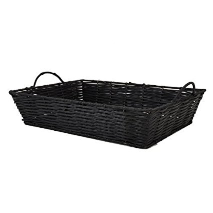 Display Tray Basket - Synthetic Wicker - Black Tone