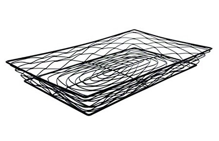 American Metalcraft BNBB13202 Rectangular Birdnest Wire Basket, Black