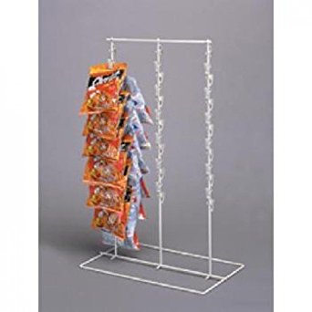 Retail Triple Strip 39 Clips Chips, Candy & Snack Counter Display Rack Almond