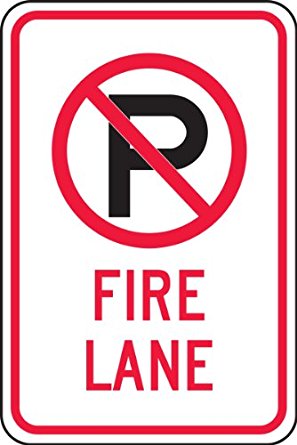 Accuform Signs FRP405RA Engineer-Grade Reflective Aluminum Parking Sign, Legend(NO PARKING) FIRE LANE, 18