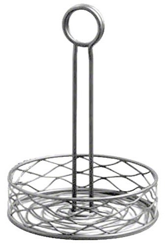 American Metalcraft RBNC26 Small Round Birdnest Condiment Rack, Black, 6-Inch Diameter