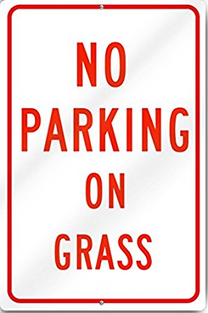 No Parking On Grass Sign 12