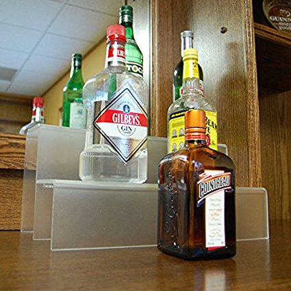 18-inch 2 Tier Liquor Bottle Shelf - Translucent