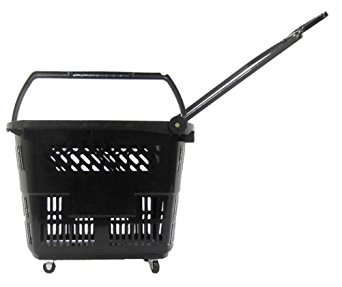 Glopack RB42BLACK 11-Gallon Roller Basket, 21.25