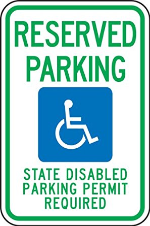 Accuform Signs FRA212RA Engineer-Grade Reflective Aluminum Handicapped Parking Sign (Washington), Legend 