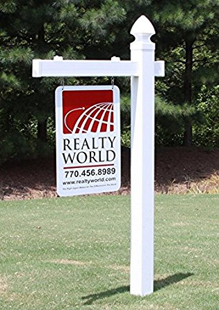 Vinyl PVC Real Estate Sign Post - White (Two Pack)