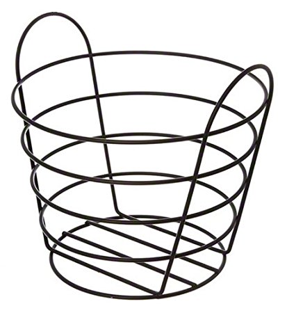 American Metalcraft BWB965 Round Wire Basket With Handles, Black