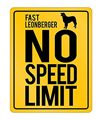 Idakoos - Fast Leonberger No Speed Limit - Dogs - Parking Sign