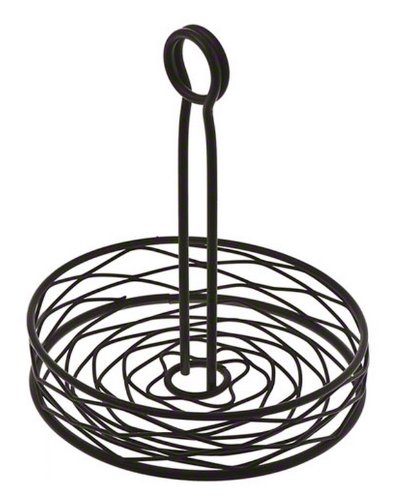 American Metalcraft RBNB17 Large Birdnest Condiment Rack, Round, Black