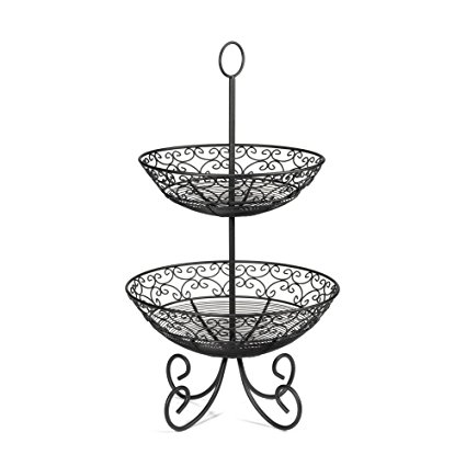 Tablecraft (BKT2) 2 Tiered Display Basket w/Legs - Mediterranean Series