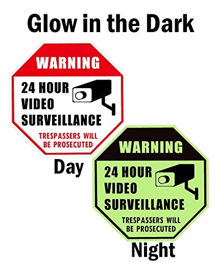 WISLIFE Video Surveillance Sign - Security Surveillance Signs, No Trespassing Signs 12