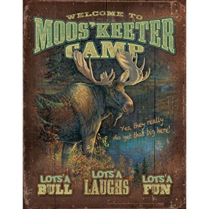 Moose Camp Tin Lodge Sign - Lodge Decor