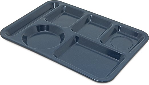 Carlisle 4398035 Compartment Trays, Dozen 14-Inch x 10-Inch, Melamine, Café Blue