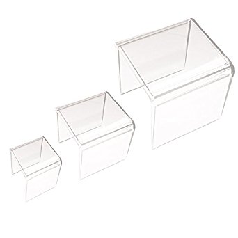 Clear Acrylic Riser Set of Three (3-Inch, 4-Inch, 5-Inch) by Super Z Outlet