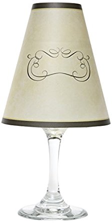 di Potter WS120 Paris Place Card Design Paper Wine Glass Shade, Parchment (Pack of 48)