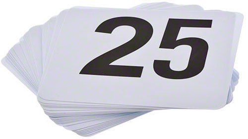 TigerChef TC-20354 Double Side Plastic Table Numbers, 1 to 25, 4