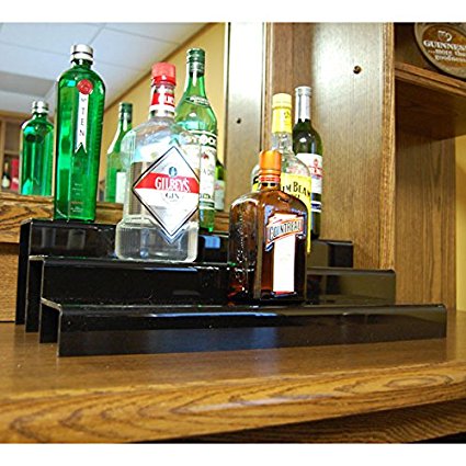 24-inch 3 Tier Liquor Bottle Shelf - Black