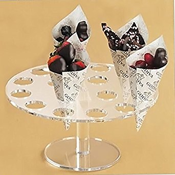 Kangkang@ 16-Hole Acrylic Clear Circle Cupcake Ice Cream Cone Display Holder Stand