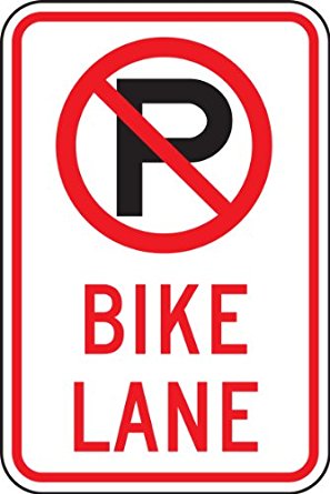 Accuform Signs FRR695RA Engineer-Grade Reflective Aluminum Parking Sign (MUTCD R7-9a), Legend(NO PARKING) BIKE LANE, 18