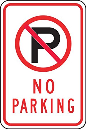 Accuform Signs FRP116RA Engineer-Grade Reflective Aluminum Parking Sign, Legend NO PARKING with Graphic, 18