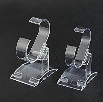 8 Pack Clear Plastic Watch Display Stand