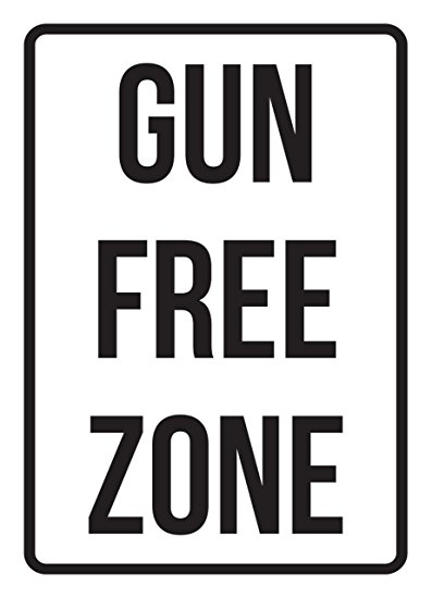 Gun Free Zone No Parking Business Safety Traffic Signs Black - 7.5x10.5 - Metal