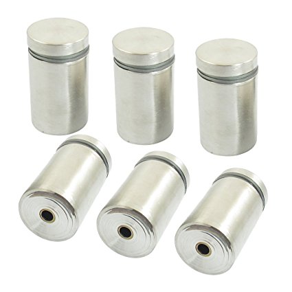 Standoff Clamp Hardware for Advertising 25mm x 40mm 6 Pcs Silver Tone