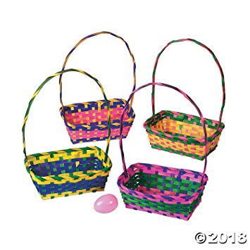 Multicolor Rectangular Easter Baskets 1 Dozen