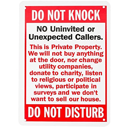 WALI Aluminum Sign for Home Business Security, Legend Do Not Knock-Do Not Disturb, Rectangle 10